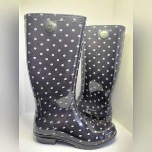 UGG shaye polka dot rain boots size 6 (worn once - box kept)